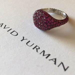 David Yurman Jewelry - David Yurman 18K Wht Gold Ruby Pinky Ring David Yurman Jewelry - David Yurman 18K Wht Gold Ruby Pinky Ring
